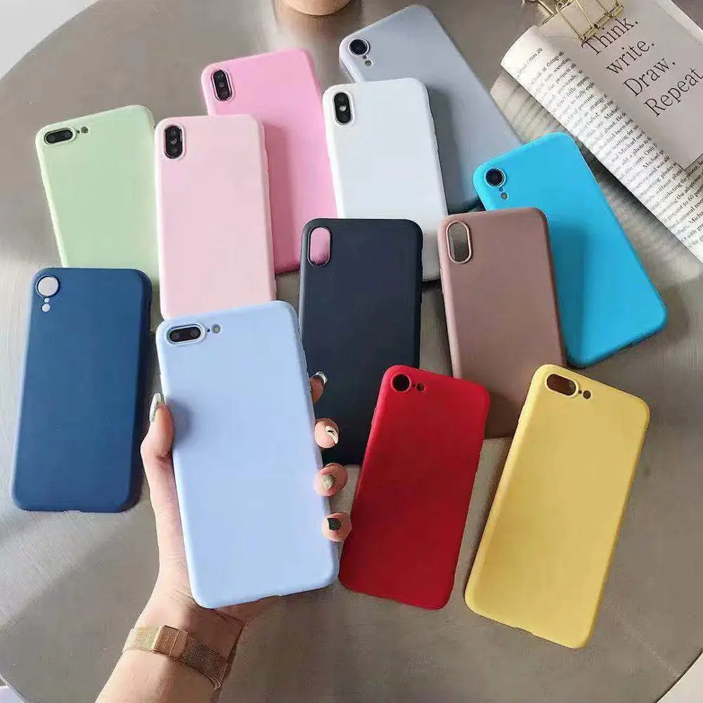 Однотонный Мягкий силиконовый чехол из ТПУ для Xiaomi Mi A1 A2 8 Lite 9 SE Mix 2 2S Max 3 Play Pocophone Poco