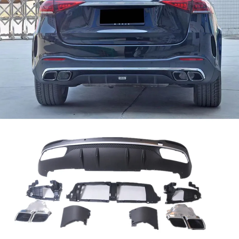 

GLE63/GLS63 rear diffuser exhaust pipe for GLE GLS X167 W167 X167 GLE5 GLS SUV 2020 2021 Rear Bumper Diffuser with Exhaust Tips