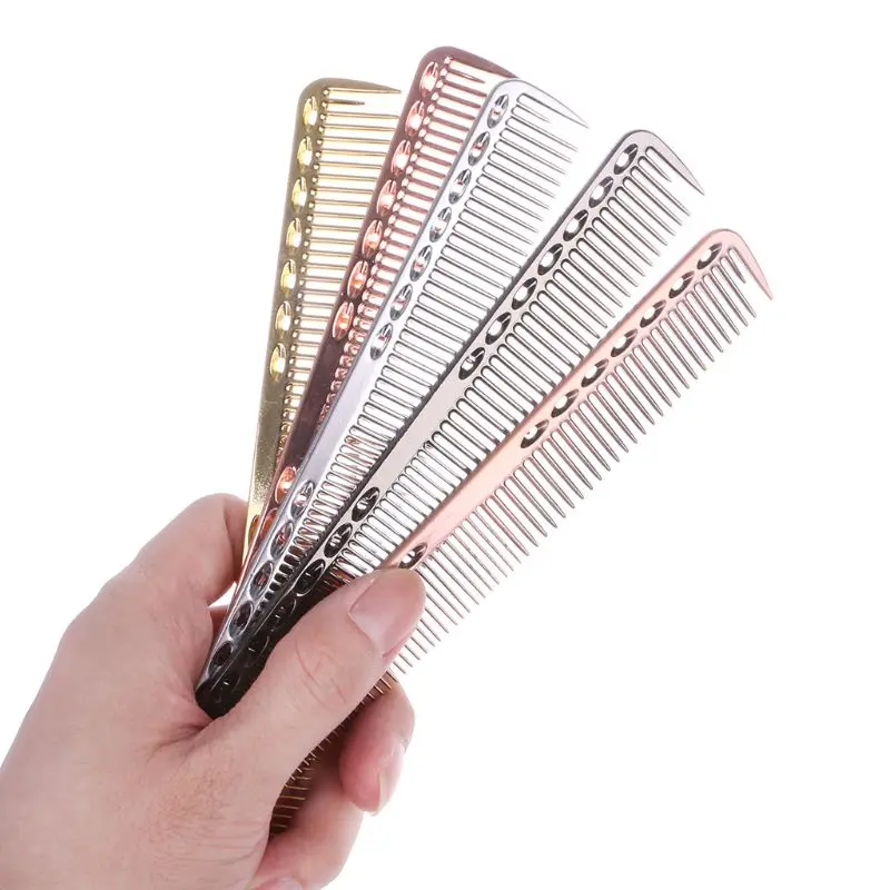 Для мужчин женщин Алюминий Металлический Гребень для стрижки волос