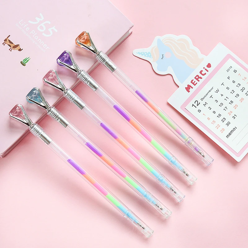 1 шт. креативные новые Стразы радужные милые Колт гелевая ручка Канцелярия для