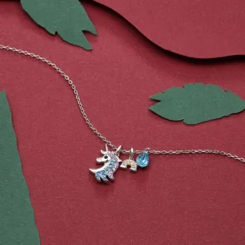 

Popular Color Crystal Unicorn Pendant Necklace LKN18KRGPN1238