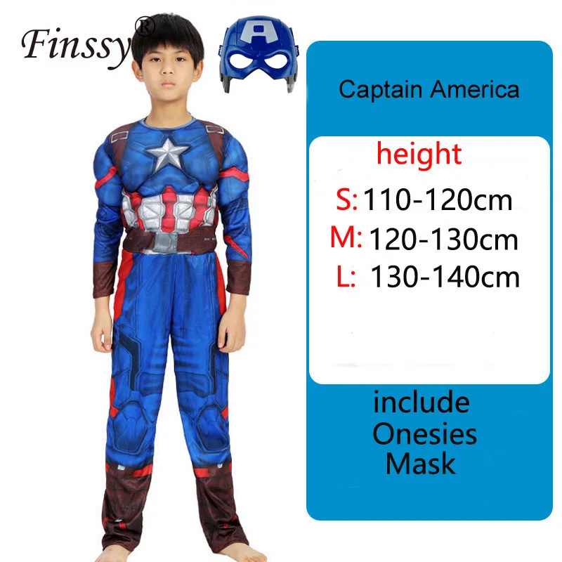 Mask Clothes Супергерой, Детский костюм Тора Мстителей для мальчиков, супергерой, светодиодный костюм на Хэллоуин - Цвет: Mask Clothes