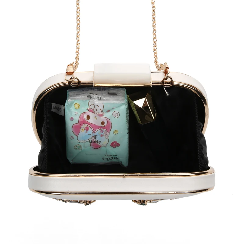 Женская сумка-клатч ZD817 белая акриловая сумка на плечо вечерняя с жемчужинами