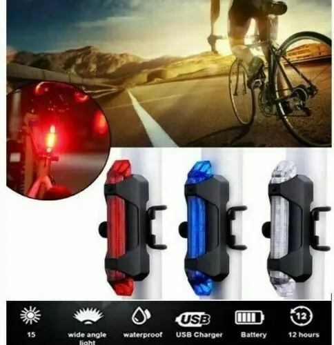 

Bike LED Light Waterproof Rear Front Tail Light LED USB Rechargeable Mountain Bike Cycling Light Taillamp Safety Warning Light