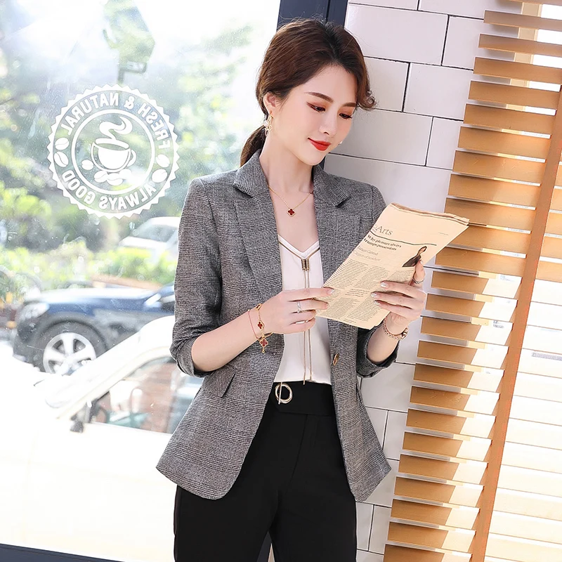 Formal Business Blazer Coat OL Styles Spring Fall Long Sleeve Blazers Jackets Coat for Women Ladies Office Blazer Outwear Tops