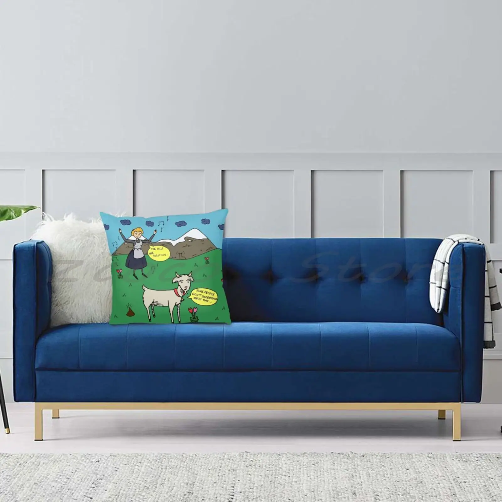 Чехол-наволочка из льняной плюшевой ткани с принтом звук музыки | Дом и сад