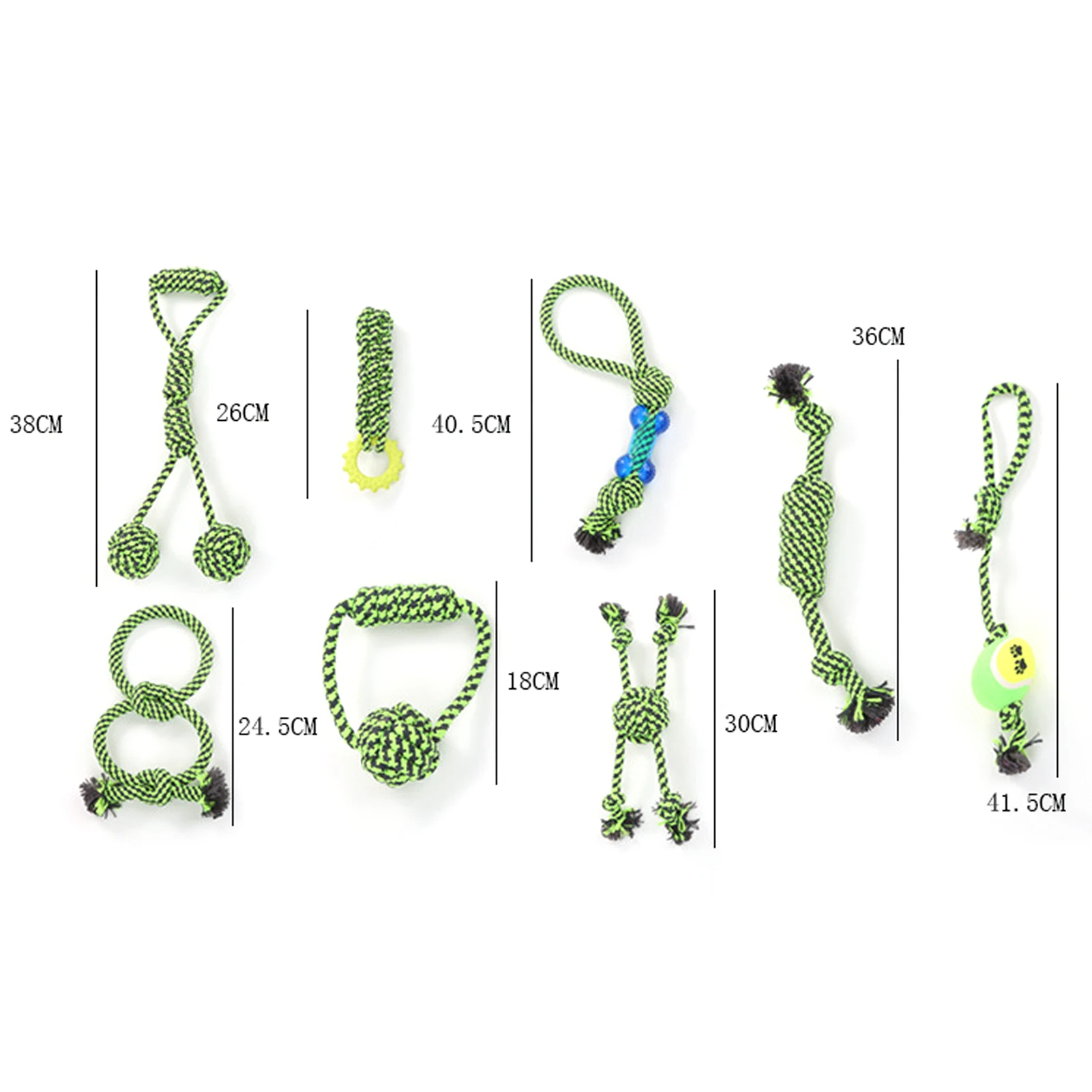 

8Pcs Pet Dog Chew Toys Cotton Rope Knot Molar Ball Bite Rope Cotton Rope Teeth Cleaning Chewing Biting Grinding Training Toy