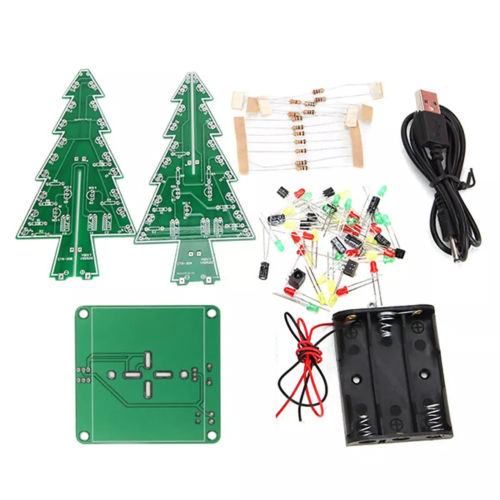 Diy электронные сигареты Kit 7 цветов 3d Рождественская елка Led вспышка набор с