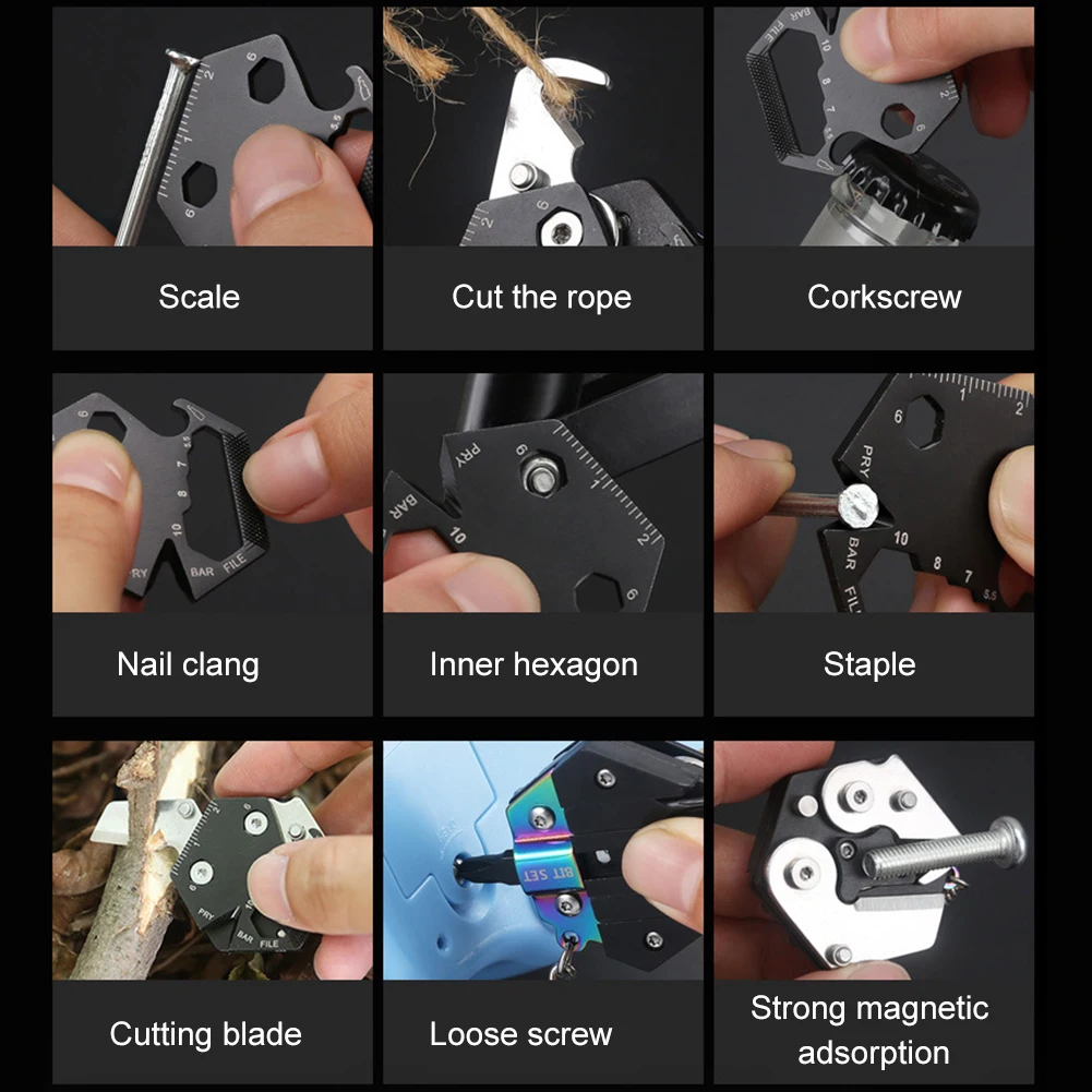 

15 in 1Mini-coin EDC Screwdriver Outdoor Portable Mini-folder Multifunctional Walkman Tool Emergency Survival Multi Tools