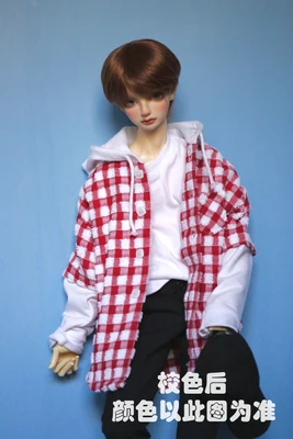 

BJD baby dress day plaid false two cardigans 2 colors into 3 point 4 point uncle