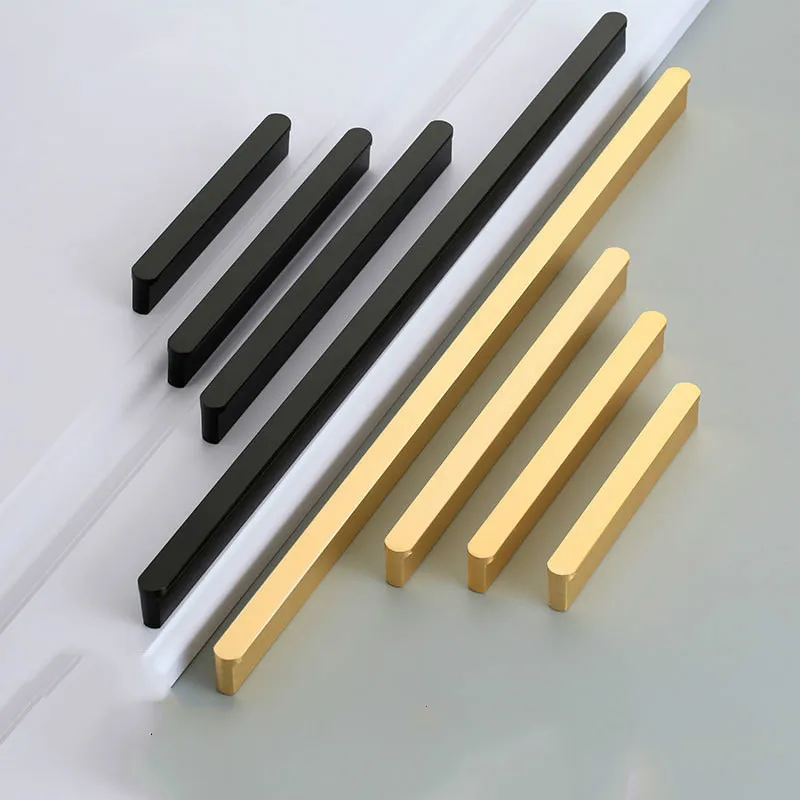 

Modern Aluminum Alloy Cabinet Door Handle Golden Brushed Wardrobe Drawer Knob Lengthen Home Decoration Furniture Hardware
