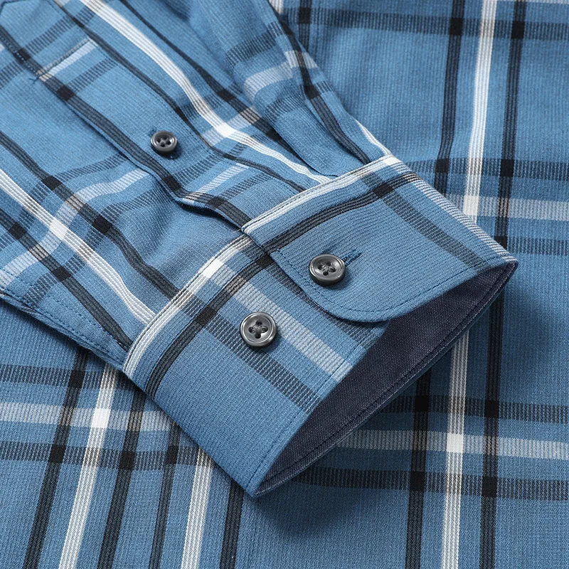 

Autumn new men's Plaid long sleeve shirt young men's fat plus size long sleeve shirt