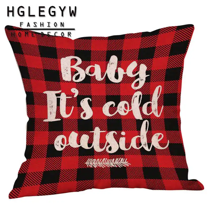 Рождественская наволочка с красным оленем и хлопковая льняная принтом для