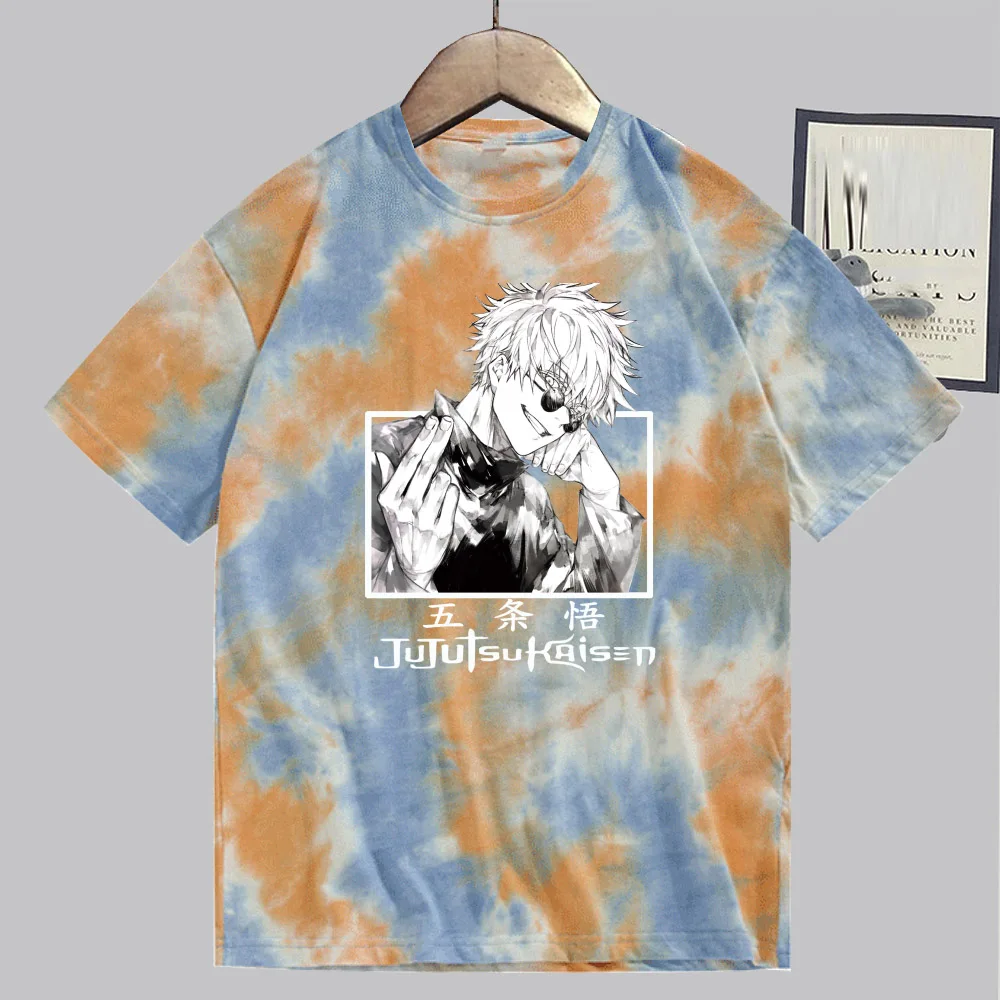 

Jujutsu Kaisen Satoru Gojo T-shirt Fashion Short Sleeve O-neck Casual Tie Dye