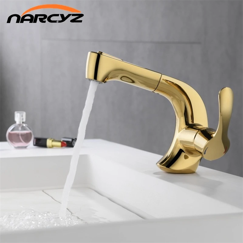 Смесители для раковины латунный золотой квадратный смеситель в ванной комнате