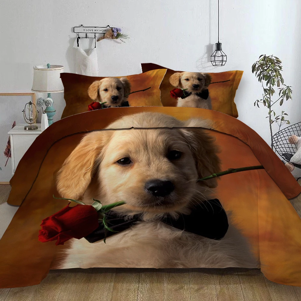 Постельное белье 3D розовая такса постельное для девочек и мальчиков наборы