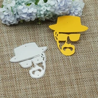 film character man with hat sunglasses pattern metal cutting dies scrapbooking card decorating diy paper craft