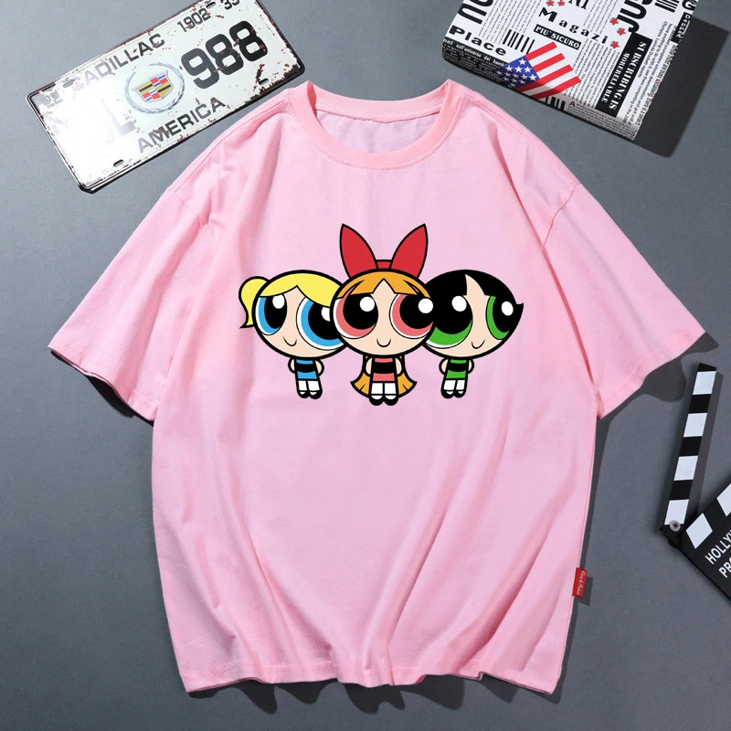

Футболка женская с принтом графики, милый розовый топ с мультяшным принтом в стиле Харадзюку, модная Повседневная рубашка с коротким рукаво...