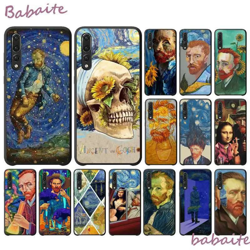 

Babaite Van gogh Trippy drole art Black TPU Soft PhoneCase Cover for HuaweiY9 2018 HONOR 8 8X 9 9LITE View 9 10 honor 10 20 lite