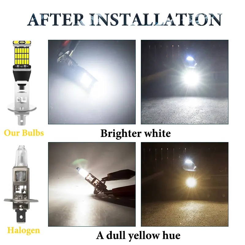 LYMOYO 10 шт. H1 led H3 автомобильный противотуманный светильник 4014SMD 24Led 12В мощный супер