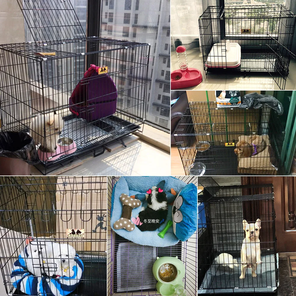 Роскошная переносная складная металлическая клетка для собак 90 см маленький