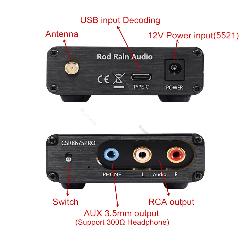 Nuotech CSR8675 USB DAC Bluetooth 5 0 беспроводной ресивер ES9038Q2M/ES9018K2M Плата усилителя для