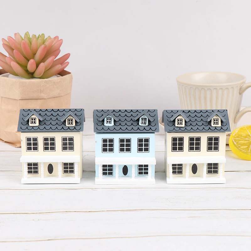 1/12 Миниатюрный Кукольный мини-дом для виллы с подвижной серой крышей Игрушка