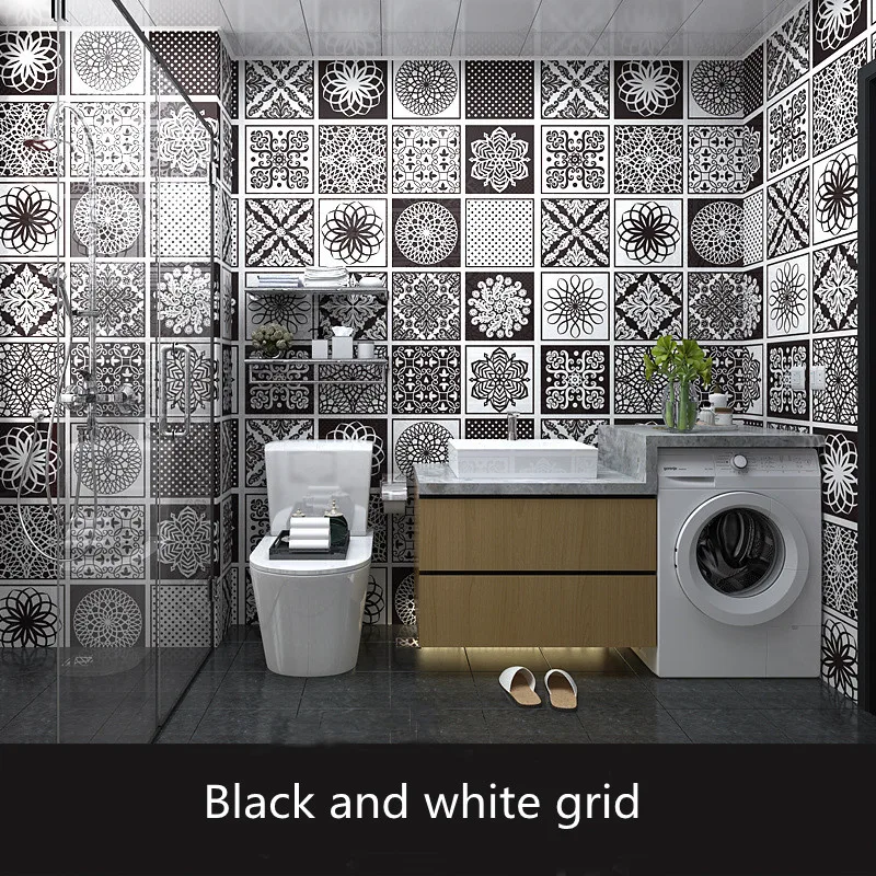 

Oil-Proof Wallpapers Stickers Pvc Bathroom Papel De Pared Home Decor Wallpaper Vinilo Decorativo Pared Wall Stickers Room Decor