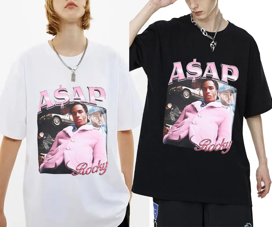 

Awesome Asap Rocky Print Tshirt Summer Men Women Hip Hop Trendy Style Street Tees Unisex Fashion T-shirt Mens Cotton T Shirts