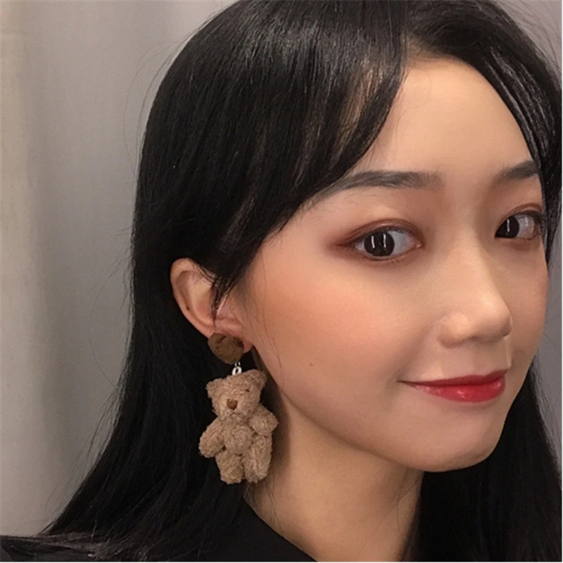 Princess sweet jewelry earings Valentine's day gifts Love cute plush bear earrings Vintage pendant | Украшения и аксессуары