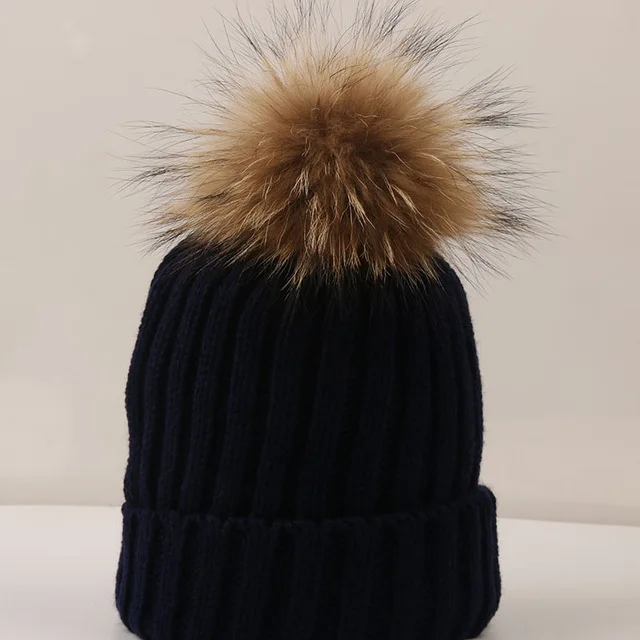 DANKEYISI шарик из меха норки шапка с меховыми помпонами Skullies Beanies зимняя для