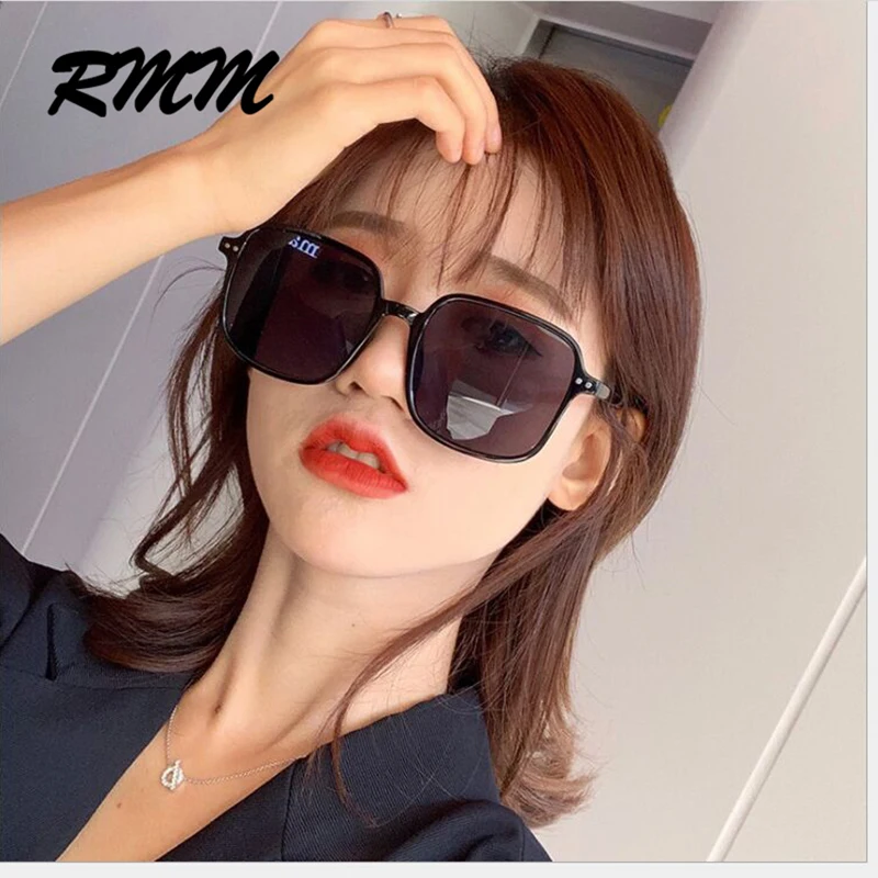 oversized square sunglasses women luxury rmm brand fashion flat hot sale black lens one piece women shade mirror uv400 2 poits free global shipping