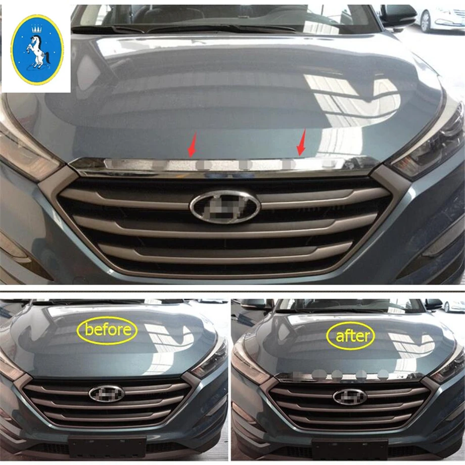 Yimaautotrims авто аксессуар ABS передняя головка капота двигателя декоративная полоса накладка 1 шт. подходит для hyundai Tucson
