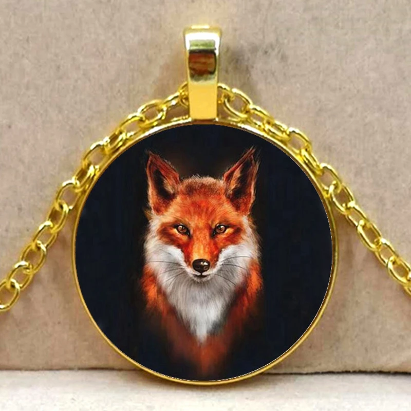 Ожерелье из стекла с подвеской в виде лисы для мужчин и женщин | Украшения