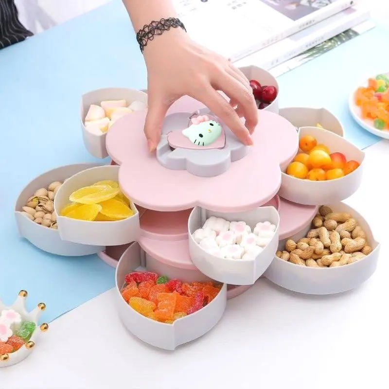 Hello kitty коробка для хранения мультипликационный Многофункциональный двухслойный