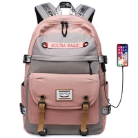 women backpack usb charging 14 15 15 6 inch laptop backpack stylish school bag for teenage girl mochilas high quality
