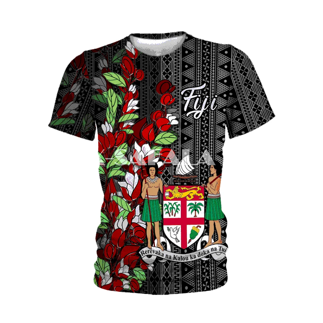 

Summer Fashion Men Women Unisex T shirt Fiji Island Tapa Polynesian 3D Printed T shirts Unisex Harajuku shirt Casual Tee Tops-1