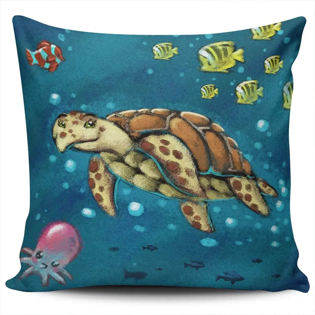 

Home decor pillowcase turtle cute cartoon octopus pillowcase cushion cover double-sided printing square