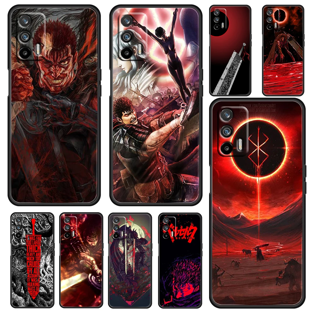 

Anime Berserk Guts For OPPO Realme GT Explorer Master Neo Flash Edition C21 C20 C15 C11 C3 Soft Black Phone Case