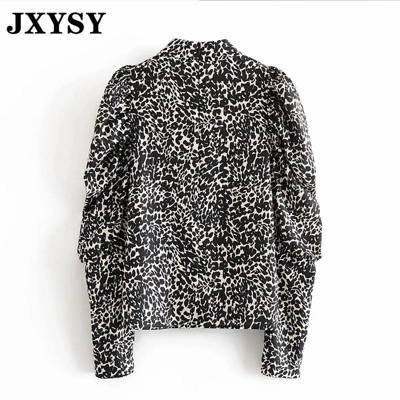Женская винтажная блузка JXYSY Za модная офисная в полоску с круглым вырезом и