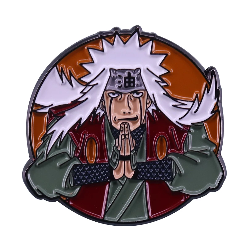 Jiraiya Toad Sage ninjutsu master Gama Sennin Hermit Enamel Lapel Pin Anime Manga Legendary brooch Accessories | Украшения и