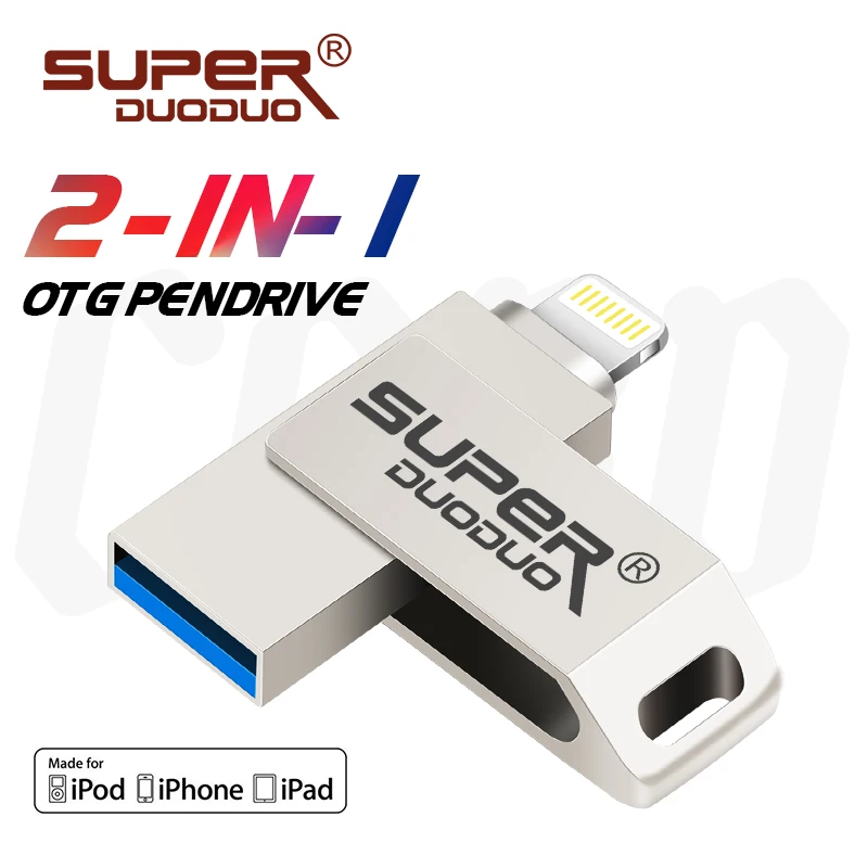 2в1 128 Гб 64 ГБ 32 ГБ металлический USB OTG iFlash накопитель HD USB флеш-накопители для iPhone для iPad для iPod и Android Phone usb 2,0