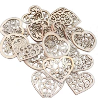 10pcs wood slices heart love blank unfinished discs natural crafts diy wedding party ornaments home room embellishments