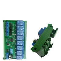 dc 12v 24v 8 isolated input 8 output din35 c45 rail box uart rs485 relay module modbus rtu control switch board