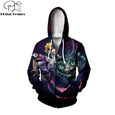 zip hoodies PLstar Cosmos/вечерние 3d толстовки с изображением черного кота Джека Скеллингтона/Толстовка на зиму, Рождество, Хэллоуин, Рождество, streetwear-12 - Цвет: zip hoodies