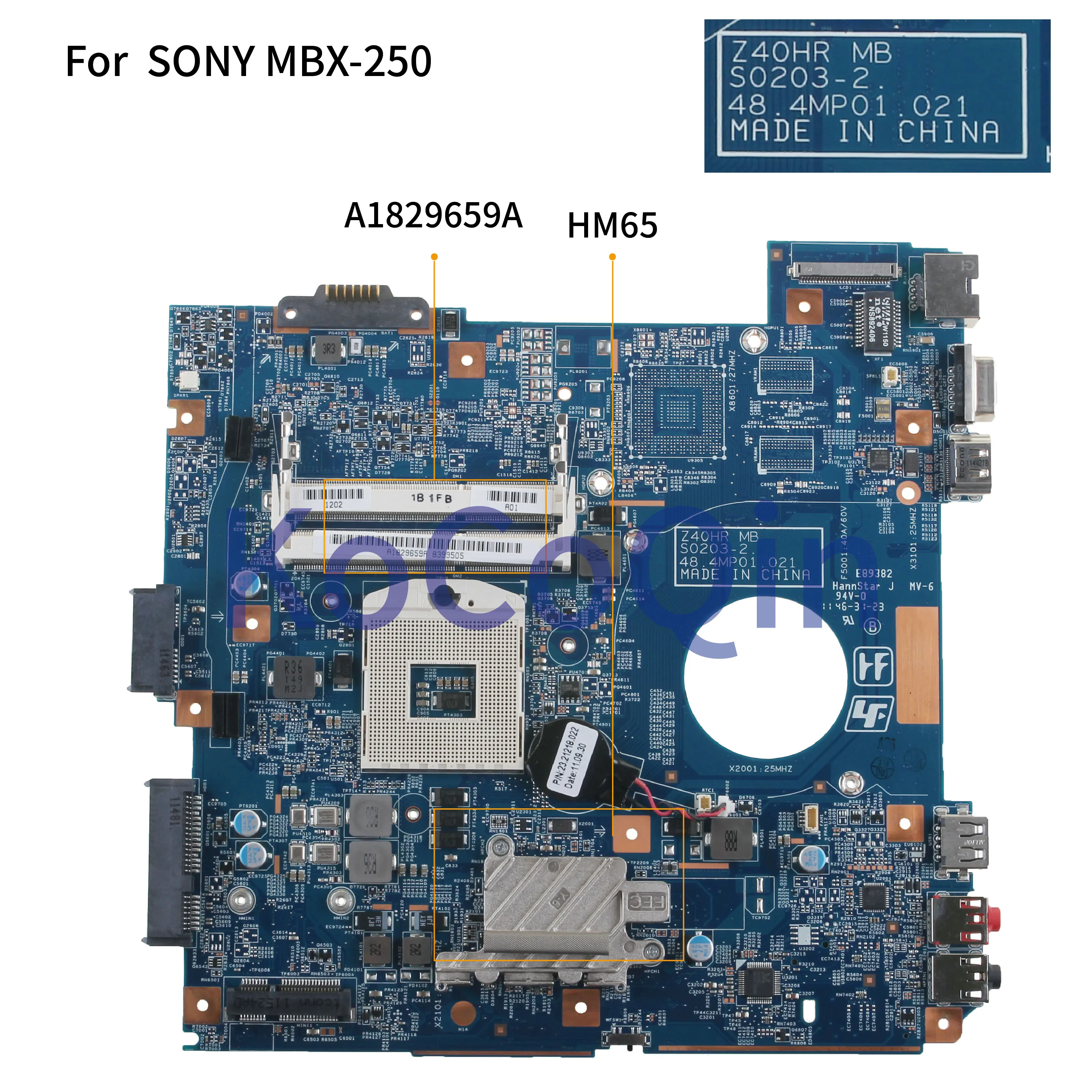 KoCoQin материнская плата для ноутбука SONY Vaio VPC-EG VPCEG MBX-250 A1829659A материнская плата Z40HR MB S0203-2 48.4MP01.021 HM65