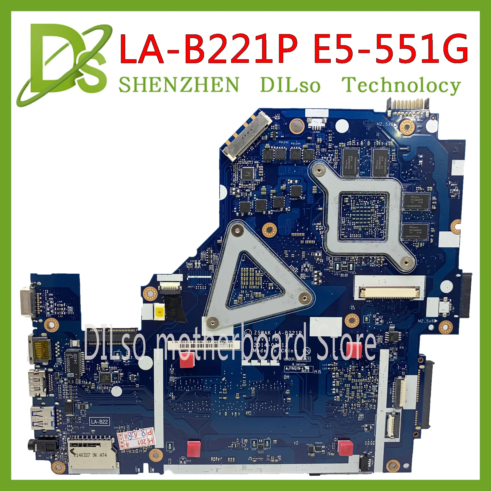 Bestellen KEFU Z5WAK LA-B221P Motherboard Für Acer Aspire E5-551G E5-551 Laptop Motherboard A10-7300 CPU R7 M265 GPU NB.MLE 11,003 Original