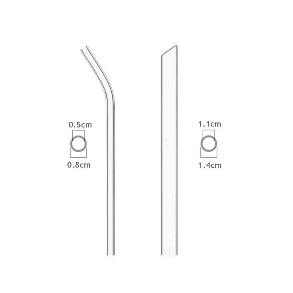 

Extra Wide 14mm Pointed Bubble Tea Straw Reusable Glass straw Smoothie Straw Glass drinking Straw Milk Coffee Porridge