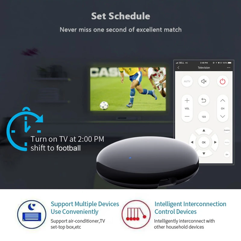 

WiFi IR Remote Control Work With Alexa Google Tuya Smart Home Infrared Wireless Remote Controller for Air Conditioner TV QBMY