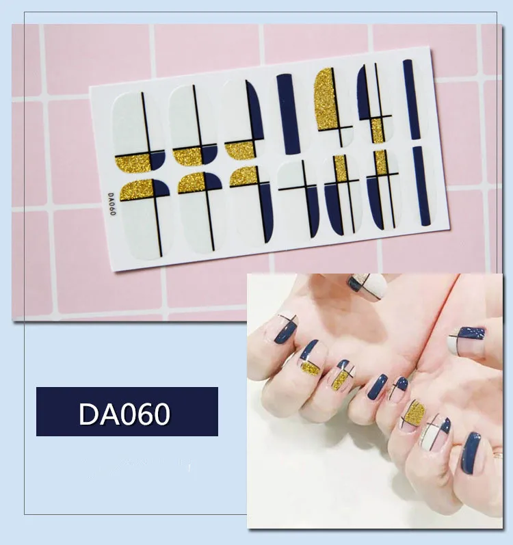 14tips/sheet stickers for nails Full Cover Sticker Wraps Decorations Manicure Slider Nail Vinyls Nails Decals | Красота и здоровье